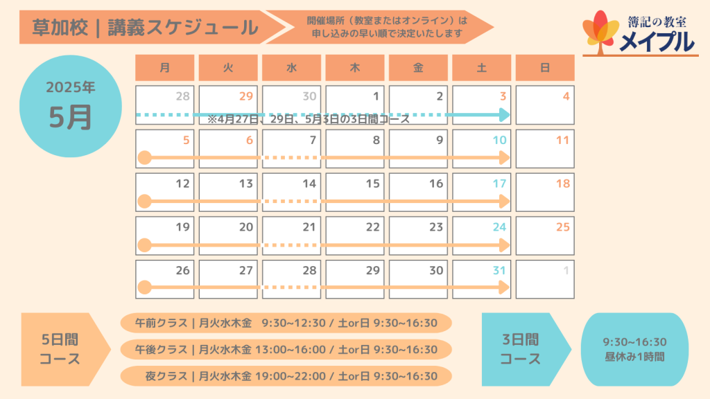 2025年5月講義スケジュール